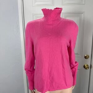 Classicies Entier Women's Sweater M Turtle Neck Cashmere Pullover L/S Pink B3-22